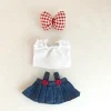Cothes-Mini ropa de muñeca de peluche de 17cm, accesorios de atuendo para Corea Kpop Exo Labubu Idol V1 V2, conjunto de falda con tirantes, regalo de ropa