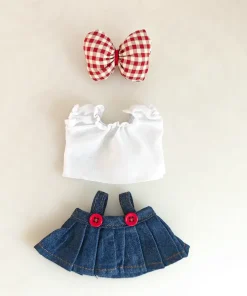 Cothes-Mini ropa de muñeca de peluche de 17cm, accesorios de atuendo para Corea Kpop Exo Labubu Idol V1 V2, conjunto de falda con tirantes, regalo de ropa