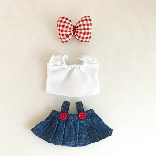 Cothes-Mini ropa de muñeca de peluche de 17cm, accesorios de atuendo para Corea Kpop Exo Labubu Idol V1 V2, conjunto de falda con tirantes, regalo de ropa