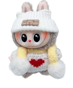 labubu doll clothes hoodie floral dress sweater jeans hat for 17cm labubu doll outfit clothes accessories, girl's toys clothing