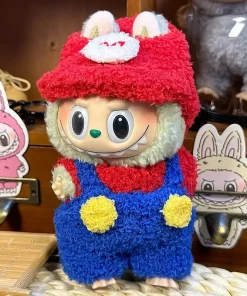 labubu baby clothes rubberized macaron figurines first and second generation penders sitting party suitable for 15cn 17cm