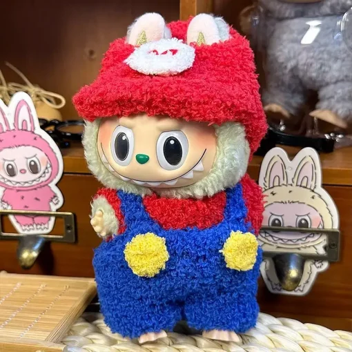 labubu baby clothes rubberized macaron figurines first and second generation penders sitting party suitable for 15cn 17cm