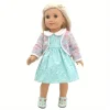1 set of pink-blue gradient unicorn skirt doll clothes for 18-inch (45.7cm) doll girls. Suitable for American dolls