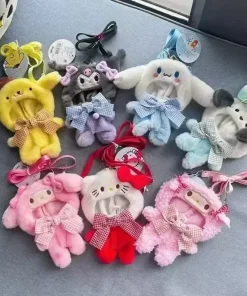 Sanrio Doll Clothes Head Covering Kawaii Anime Hello Kitty Kuromi Melody Cinnamoroll Clothing Cute Labubu Plush Clothes Gift