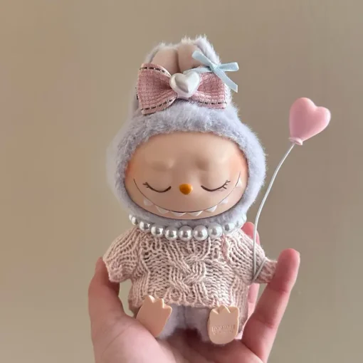 17cm labubu clothes outfit Plush doll clothes Macaron Cute Clothing DIY Kid Gift  Dog Clothes Hair accessories v1 v2 clothes