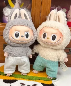 For Labubu Doll Clothes 17cm Vinyl doll Labubu Doll Changing Shorts Versatile Denim Pants Labubu matching Outfit