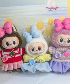 For 17cm Labubu v1/v2/v3 Summer Outfit clothes Labubu clothes sweater jelly skirt set for Ropa Labubu Dolls