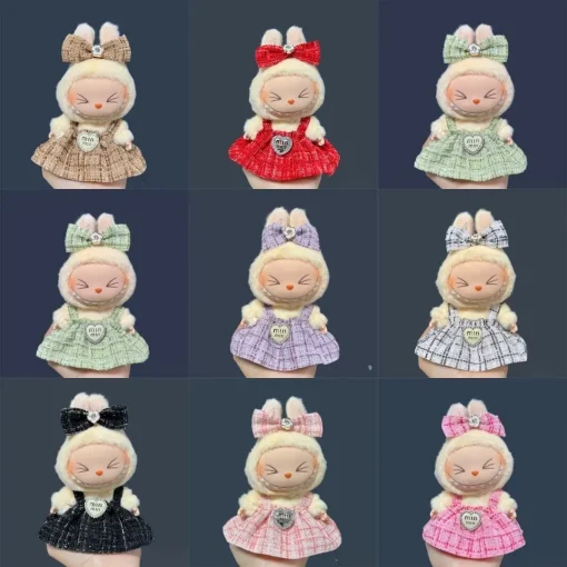 17cm Labubu Plush Doll Skirt- Adorable Skirt Set for DIY Clothes Accessories Gift