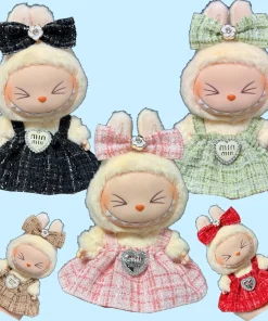 For 17cm Labubu Plush Doll Skirt Sweet Dress Set for DIY Clothes Accessories Gift
