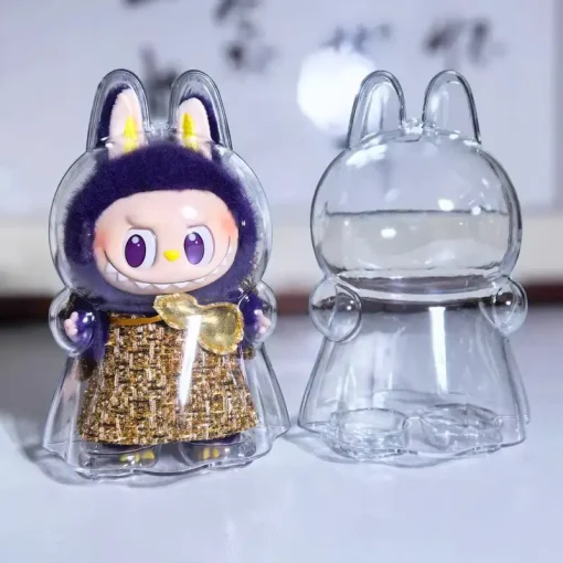 PopMart Monster Labubu Macaron Transparent Protective Cover  For Labubu Suitable For wearing clothes More big
