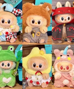 Birthday Gifts Labubu Clothes Set Outfit For 15-17cm Labubu DIY Doll Accessories Overalls Skirt Clown Devil Costume Halloween
