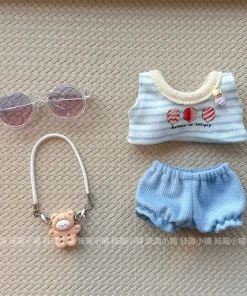 In Stock 15cm17cm First Second And Third Generation Labubu Summer Sleeveless Set With Plush Toy Replacement Clothes Only Clothes