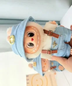 [Baby clothes only] first- and second-generation labubu cloth vinyl blind box pendant baby clothes brown and pink GG set
