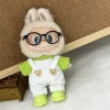 Bear Overalls for 17cm Labubu Dolls Adorable Baby Clothes and Accessories