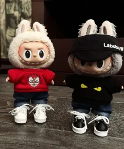 17cm Labubu Dolls Clothes I II Idol The Monster Outfit Accessories Sitting Party Gifts Cool Boy T-shirt Jeans Fashionable EF10B