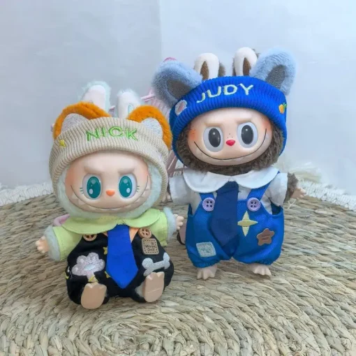 Only Clothes 2025 New 17cm Labubu Doll Clothes Overalls Fox And Rabbit Cute And Fashionable Set Change Accessories Set Casual