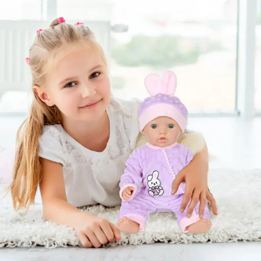 18Inch/45CM Baby Dolls Lovely Plush Rabbit Pajamas Hat Set Born Baby Doll Outfit Reborn Baby Doll Clothes Toy Wear Girl Gift