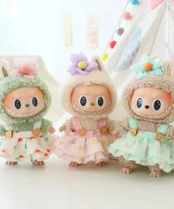 Mini Doll Clothing 17cm Cute Korean Kpop Labubu Idol Doll Dress Hat Clothing DIY Toy Children's Birthday Gift in Stock