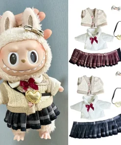Mini Plush Doll'S Clothes Outfit Accessories For Korea Kpop Exo Labubu V1 V2 JK skirt set Clothing Gift