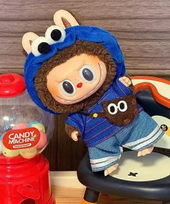 17cm Labubu Doll Outfits Designer Luxury Labubu Doll Clothes Anime Plush Toys Clothes Blue Labubu Clothe Doll Accessories
