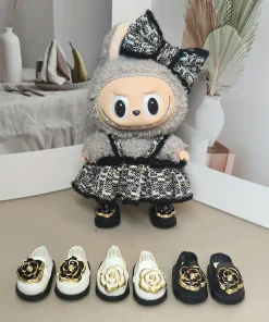 17cm Labubu Custom Camellia Exquisite Leather Shoes Handsome Skateboard Exquisite And Gorgeous Bag Labubu Weapon Accessories