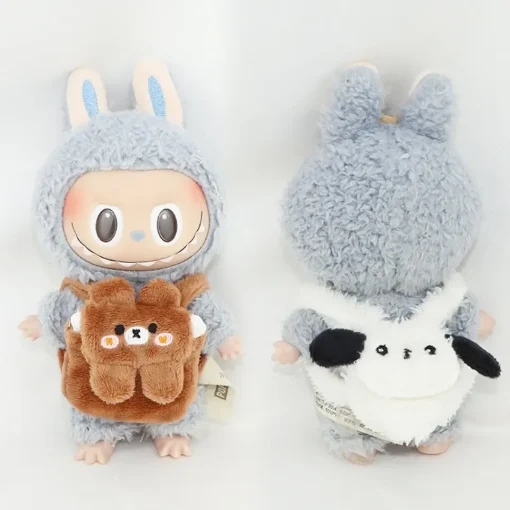 For Korea Kpop Exo Labubu Idol V1 V2 Backpack Clothing Gift 17cm Mini Plush Doll'S Clothes Outfit Accessories