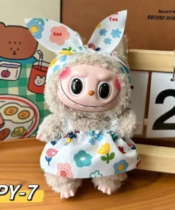 For17cm Labubu Cheap Price Baby Clothes Pendant One Or Two Generation Plush Doll Halter Skirt Clothing Set Doll Accessories Gift