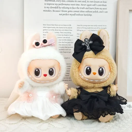 Labubu Clothing Accessories, V1/V2/V3 Sitting Demon Bat Wings Black Gauze Skirt White Angel Skirt Party