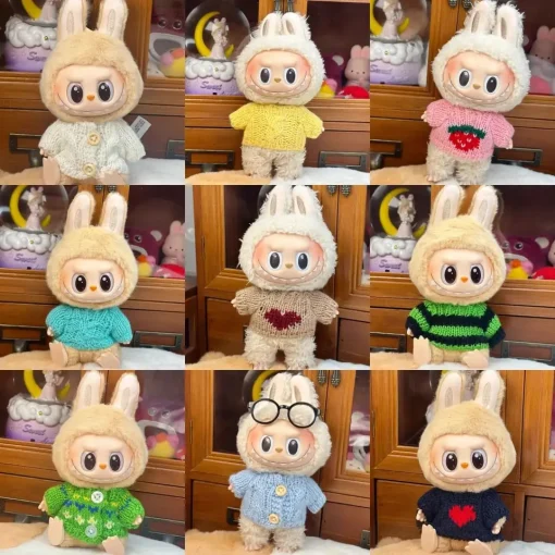 For 17cm Labubu Outfit Clothes Vinyl Face Doll Clothes Macaron Best Decoration Fashion Cloth Dolls Accessories[Clothes Only]