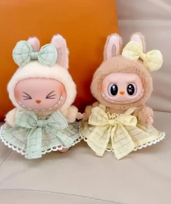 The first/second generation blind box Labub sitting party series doll baby clothes LABUBU replacement puff skirt new