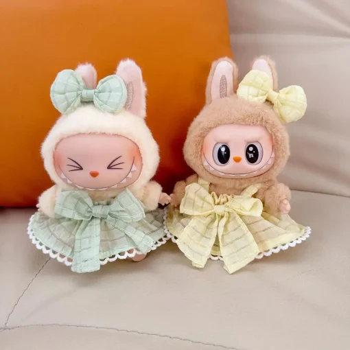 The first/second generation blind box Labub sitting party series doll baby clothes LABUBU replacement puff skirt new