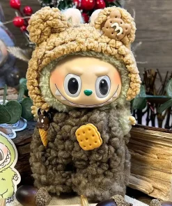Original Labubu doll clothes, 15cm cute kid clothes, heart-fluttering macaron, rubbery-faced Labubu doll replacement clothes