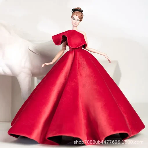32cm Supermodel Doll Clothes Suit European Fashion Red Wedding Dress Exquisite Accessories Set DIY Toy Limited Collection Gifts