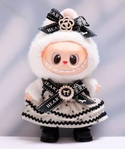 17cm Cute Baby Clothes Accessories For Korea Kpop Exo Labubu Idol Dolls Skirt Doll Clothes Clothing Fans Overalls