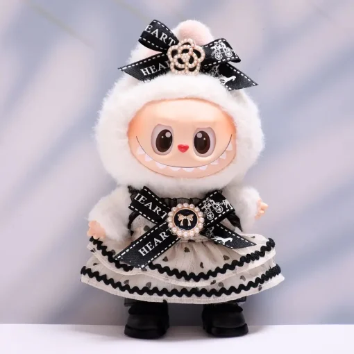 17cm Cute Baby Clothes Accessories For Korea Kpop Exo Labubu Idol Dolls Skirt Doll Clothes Clothing Fans Overalls