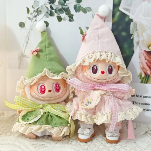 Labubu Elf Clothes Set Labubu Doll Clothes Macaron Labubu Doll Skirt Doll Cos Gift Doll Accessories Cotton Doll