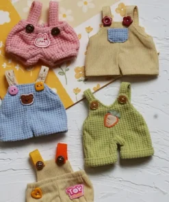 DIY Sweet Fashion Handmade Labubu Strap Pants DIY Replace Doll Rompers Labubu Jumpsuit 12cm Dolls