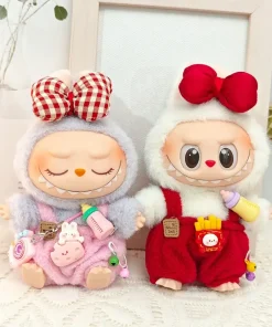 Labubu Doll Clothes Sweet Pacifier & Overalls Set - Cute & Trendy Outfit for 17cm Labubu Vinyl Dolls