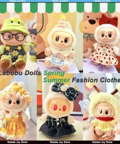 Only Clothes Labubu Dolls Clothes Sitting Party Pendants Cute Baby Clothes Soft Fashionable Spring Summer Dresses Hats Chef Sets