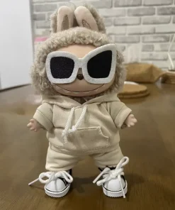 Conjunto de moletom e calças Labubu Ropa de 17 cm – Roupas labubu modernas e confortáveis, roupas aconchegantes