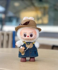 Denim Strap Skirt Straw Hat Skirt For 3.0 labubu V1 V2 V3 doll outfit For Ropa labubu doll Accessories