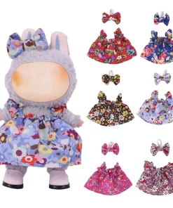 Clothes For 17Cm Labubu Doll Accessories Plush Doll Clothes Pants Skirts Cute Overall Doll Suspender DIY Dress Up Toys Gifts ﻿