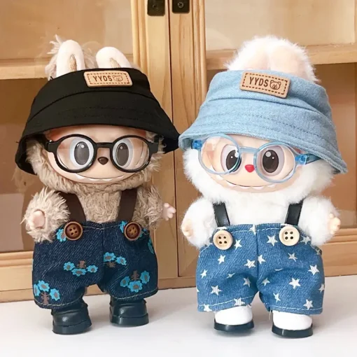 New corduroy For Labubu Doll Clothing Set Hat 17cm Clothes Shoes Doll DIY Accessories Training Sitting Party Games Toys Gifts