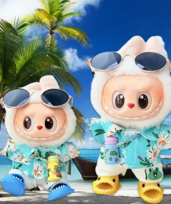 17cm Mini Summer Labubu Clothes Plush Labubu Doll'S Clothes Accessories Plush Cartoon Beach Holidays Party Labubu Outfit Custom