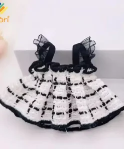 Nori Plaid Dress Multicolor Embroider BJD Doll Clothes for Labubu 10-15cm Cotton Doll - No Doll