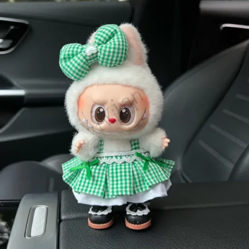 Mini Doll'S Clothes Outfit Accessories For 15-17cm Labubu Idol and 10cm cotton doll Spring pastoral skirt set Clothing Gift