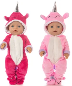 18 นิ้ว/45 ซม.ตุ๊กตาเสื้อผ้าตุ๊กตา Conjoined Unicorn ชุดนอนกับหมวกสําหรับ Fit Bjd 1/4 Reborn ตุ๊กตาเด็กวันเกิดเทศกาลของขวัญ