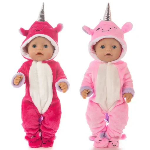 18 นิ้ว/45 ซม.ตุ๊กตาเสื้อผ้าตุ๊กตา Conjoined Unicorn ชุดนอนกับหมวกสําหรับ Fit Bjd 1/4 Reborn ตุ๊กตาเด็กวันเกิดเทศกาลของขวัญ