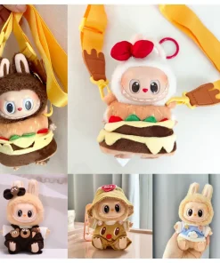 Labubu Clothes Hamburger Series For 15-17CM Mini Plush Idol Doll V1 V2 V3 Labubu The Monsters Outfit Suit Accessories Fans Gift