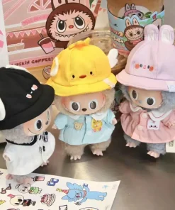 Cute Labubu Doll Clothes 17cm  labubu Doll Changing Clothes Kindergarten Cotton Doll Clothes School Uniform Circle Doll